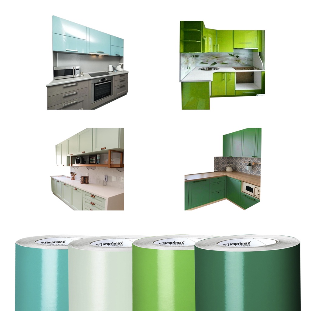 Papel Contact Vinil Adesivo Envelopamento Móveis 2Mx50cm Tons de Verde