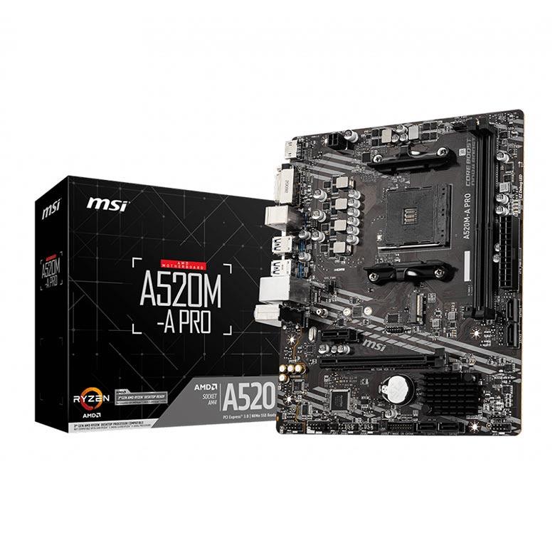 Placa Mae MSI A520M-A PRO, DDR4, Socket AM4, M-ATX, Chipset AMD A520, A520M-A-PRO