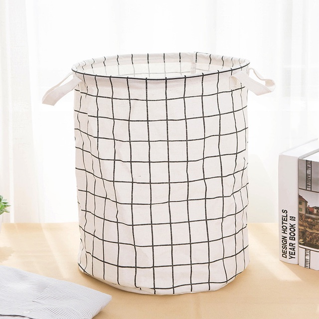 Cesto de Roupas Brinquedos Tecido 50L Dobrável Impermeável Multiuso Grande