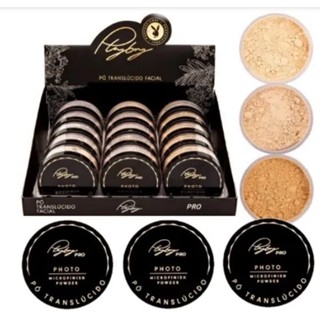 Box Pó Translúcido Fino Facial Microfinish Powder Finalizador PlayBoy 18 Unidades Prova D`agua