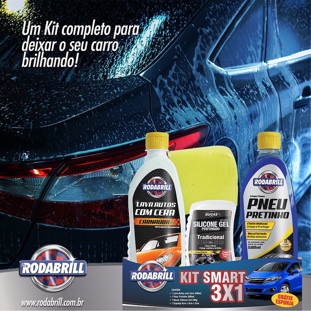 Kits Smart 3 X 1 (pretinho/silicone/lava Auto Cer) Rodabrill em Oferta na Shopee