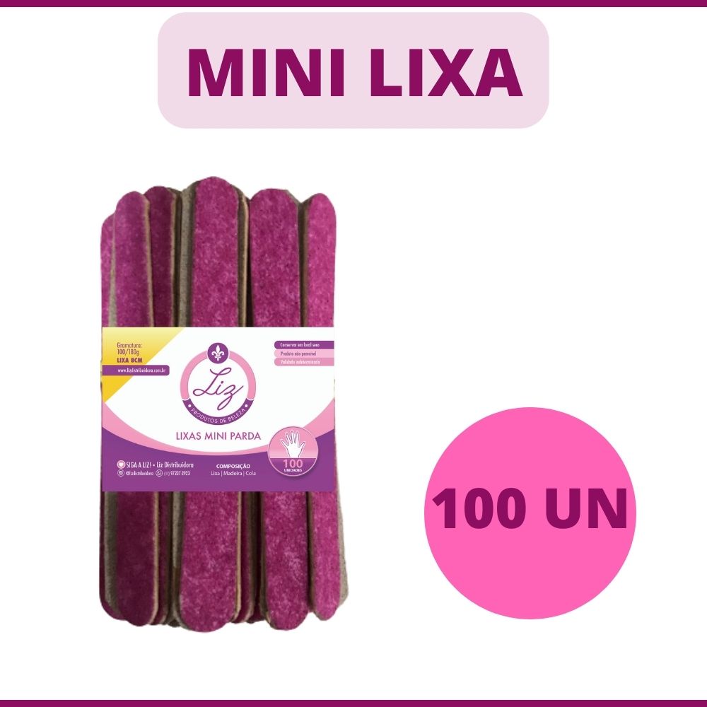 MINI LIXA DE UNHA MANICURE ROSA 100 UNIDADES em Oferta na Shopee