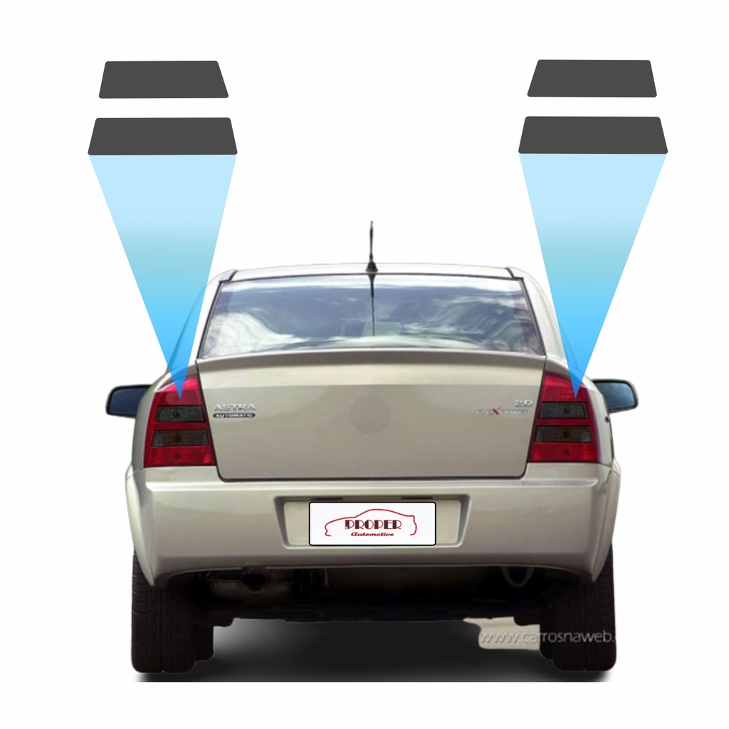 Par de Adesivo Aplique de Lanterna Chevrolet Astra Sedan Fume