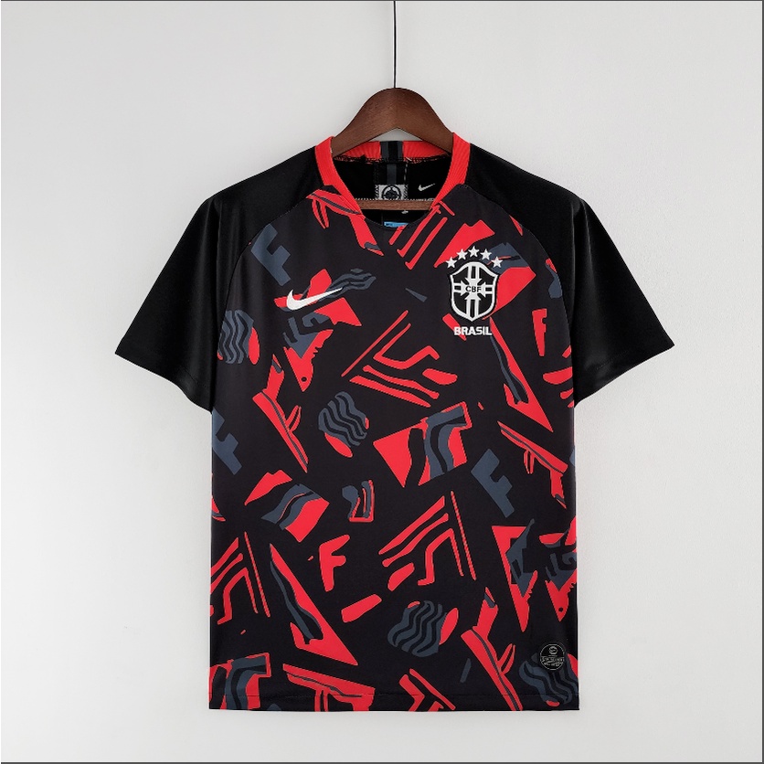 2022 Camisa De Treinamento Do Brasil Vermelha Preta 2022 2023 Futebol -  Escorrega o Preço