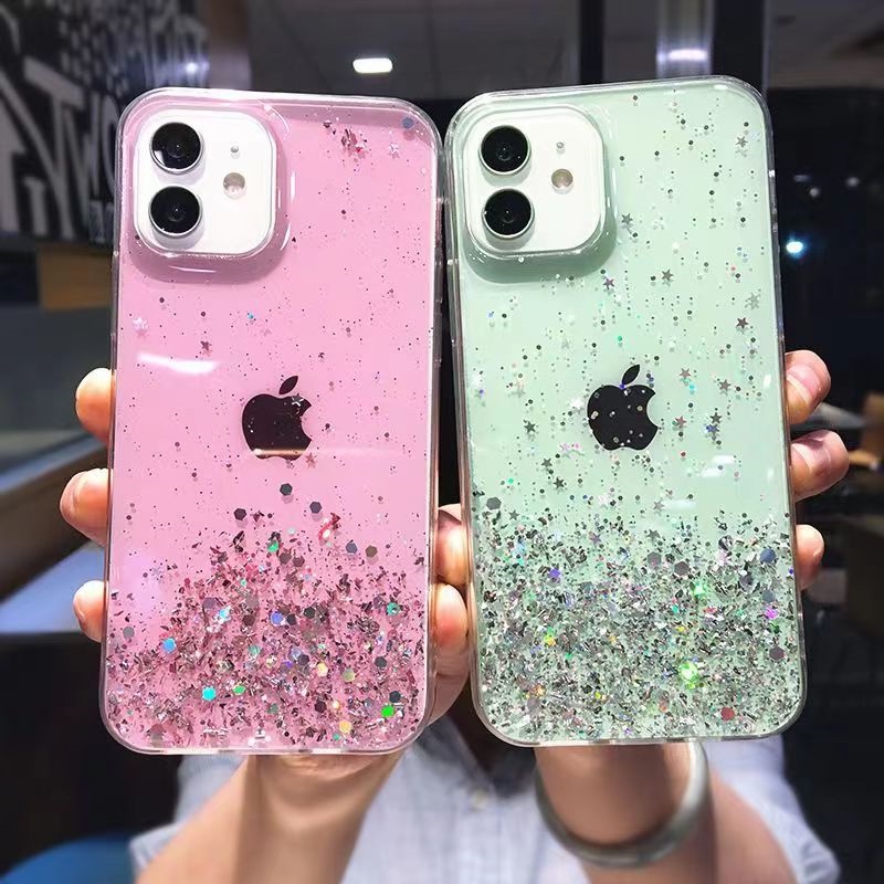 Luxo Glitter Fantasia Céu Estrelado Transparente À Prova De Choque Caso De Telefone Para iPhone 17 16 15 14 13 12 11 Pro
