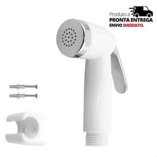 Gatilho chuveirinho para ducha higiênica com suporte. Gatilho Branco em ABS.