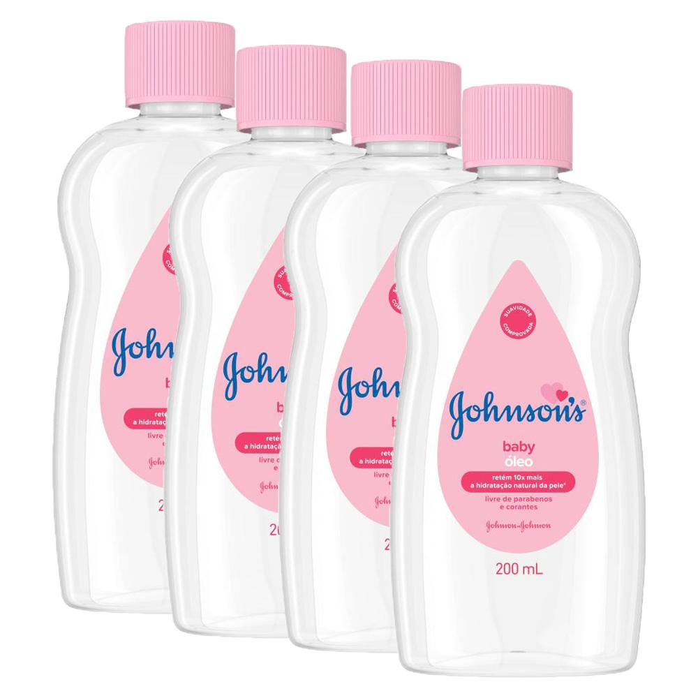 Kit com 4 Óleos Johnson's Puro 200mL - Mom & Baby