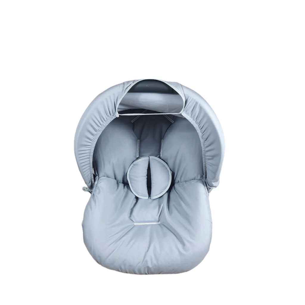 Capa Para Bebe Conforto + Protetor De Cinto E Capota Protetor Solar Liso Cinza
