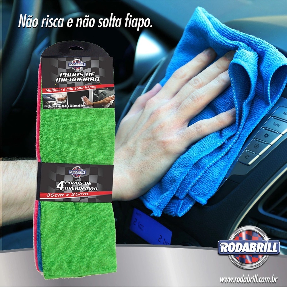 Pano De Microfibra - Kit C/ 4Pçs - Rodabrill