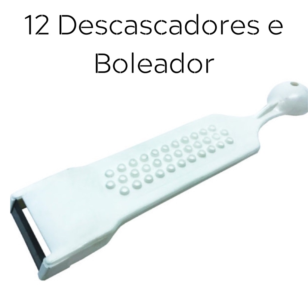 Kit 12 Descascadores Cortador Furador Boleador Frutas Legumes 3 em 1
