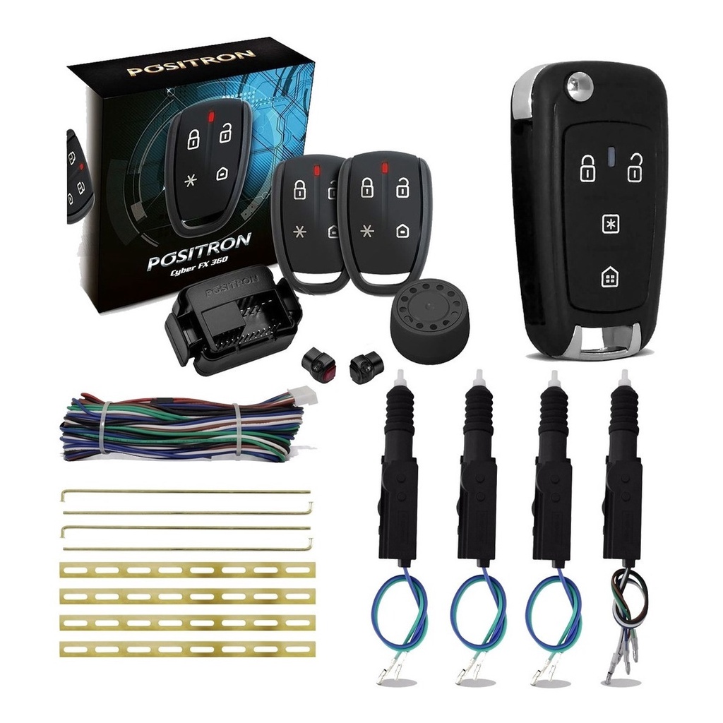 Alarme Carro Positron Fx360 Cyber + Px80 + Trava Eletrica 4p