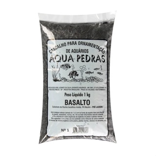 Aqua pedras cascalho basalto N 1 1kg em Oferta na Shopee