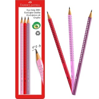 Lápis Grafite Triangular EcoLápis n.2 B Eco Grip 2001 Faber-Castell BT 3 Unidades