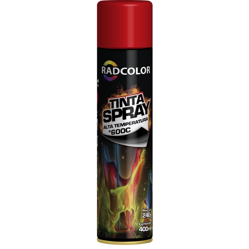 Tinta Spray Alta Temperatura  600º Vermelho (400 ml) Radnaq em Oferta na Shopee