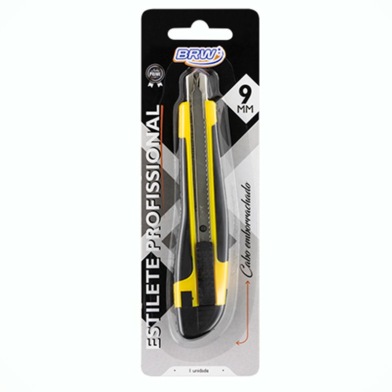 Estilete estreito profissional trava desliz 9mm ES0903 BRW