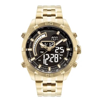 Relogio Technos Masculino Digiana Dourado Aco Original BJ3496AA/1D
