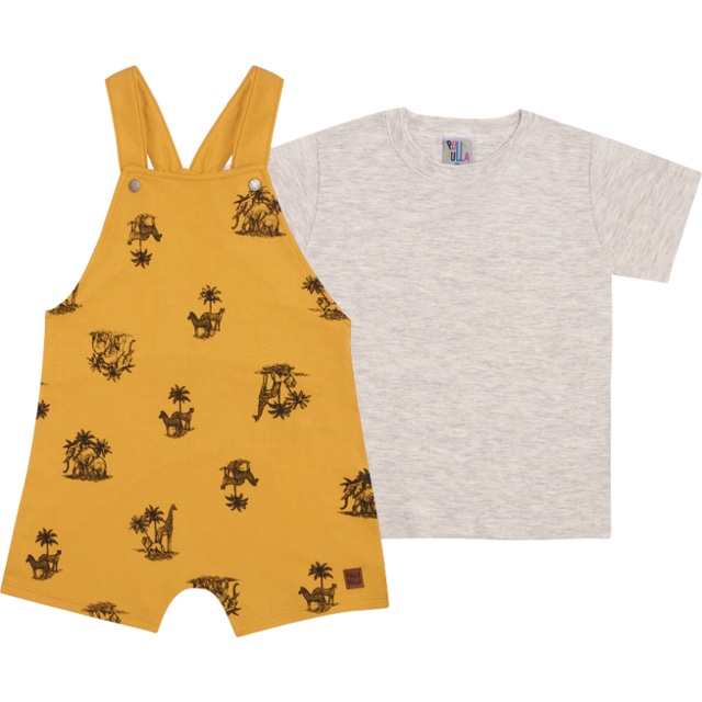 Jardineira Moletinho e Blusa Menino Pulla Bulla Ref. 47778