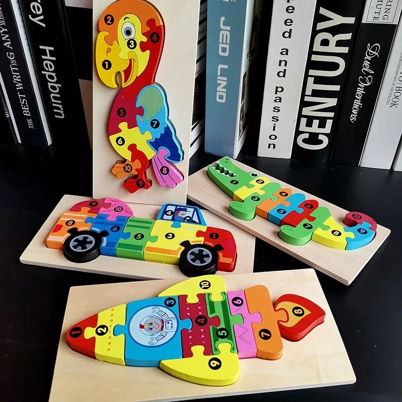 Quebra-cabeça de madeira 3d colorido montessori, brinquedo educacional, aprendizagem, brinquedos para crianças, brinquedo educativo puzzle,