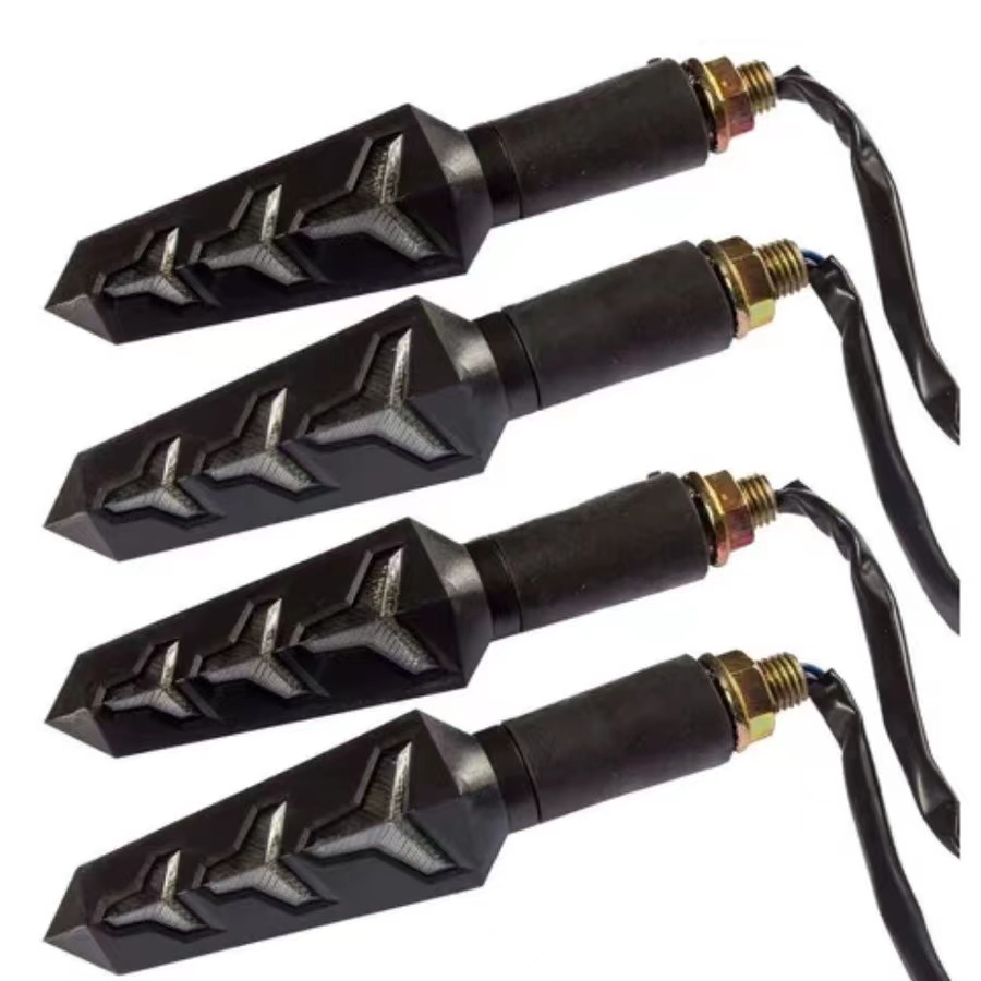 Kit 4 Peças Pisca Palito Slim De Seta Led Sequencial Esportiva Para Moto Amarelo Universal 12V