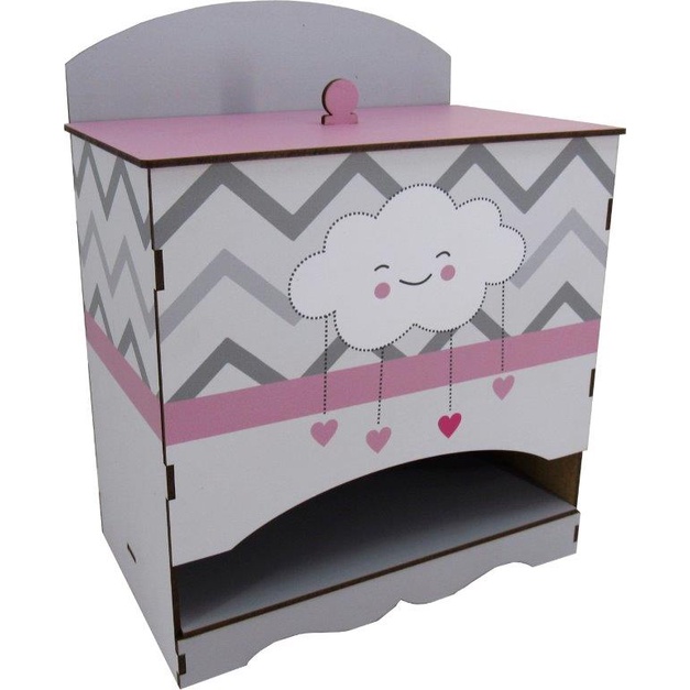Porta Fralda MDF Decorativo Quarto Bebê Nuvem Rosa Organizador Prático e Estiloso em Oferta na Shopee