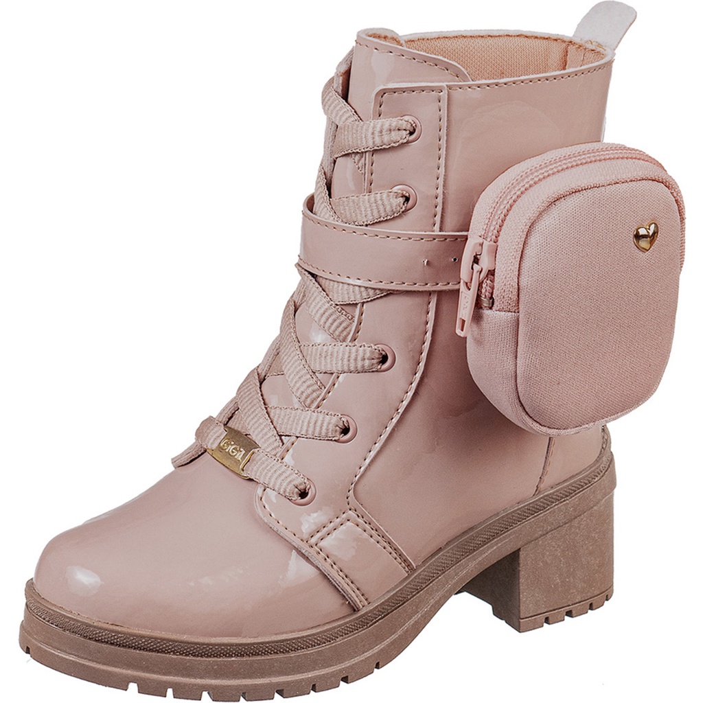 Bota Montaria GiGiL Teen Infantil Coturno Salto Menina Cano Curto Bag Blogueira Festa Confortável Moda Atual - Baby & Kids Fashion