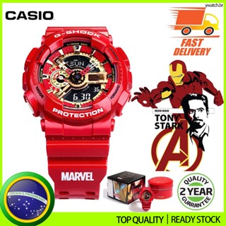 Relógio De Pulso Digital Marvel Iron Man GA110 À Prova D