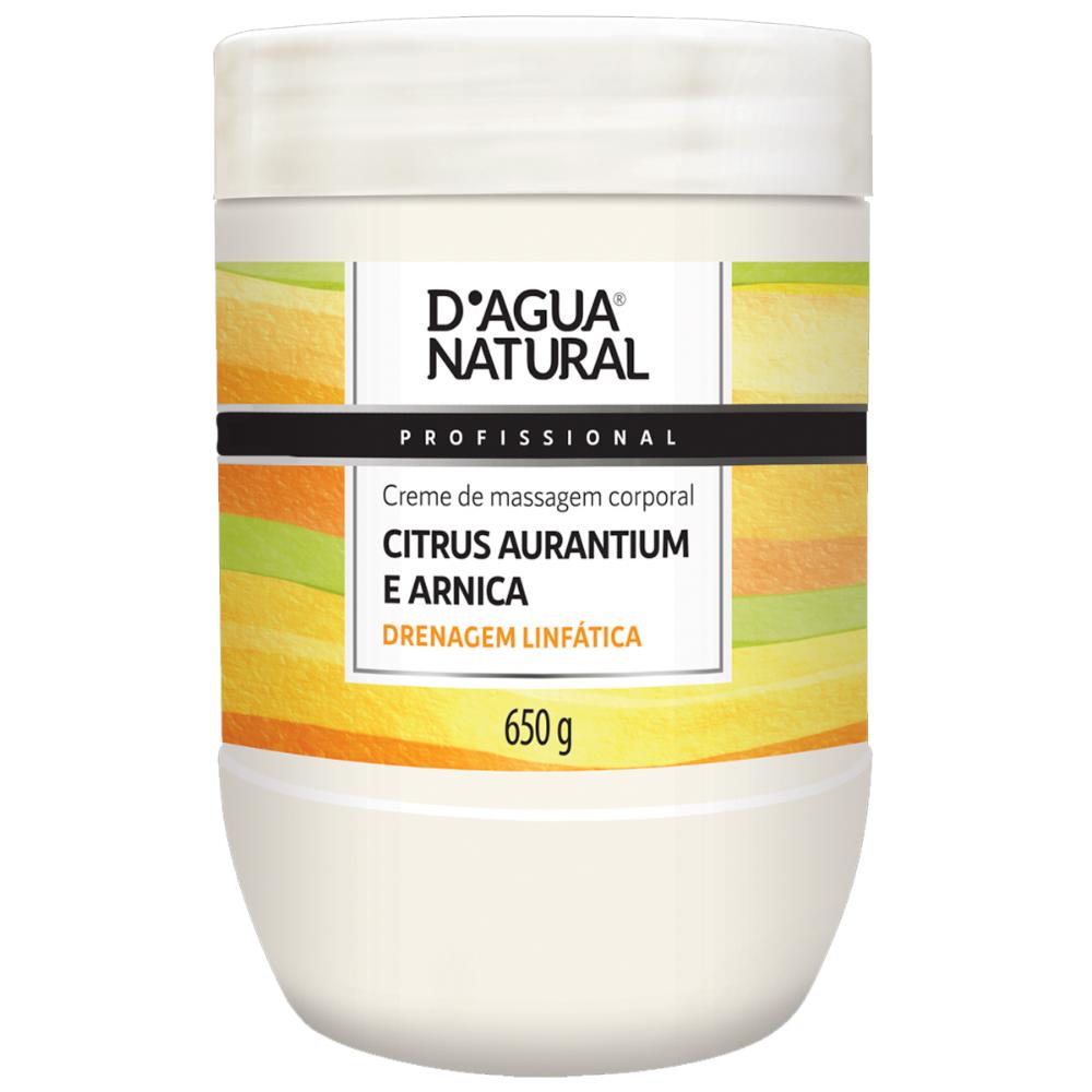 Creme de Massagem Corporal Dagua Natural Citrus Aurantium e Arnica 650g Drenagem Lipedema