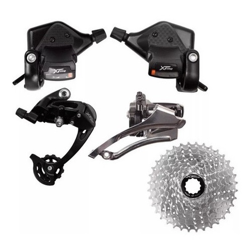 Grupo Kit Tsw Xtime S8 24v Câmbios + Alavanca + K7 3 X 8 MTB