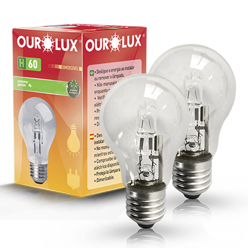Kit 2 Lampadas Halogena Bulbo H100 70w 220v E27 2800K - Home & Living