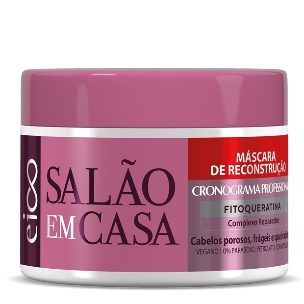 Eico Máscara Reconstrução Salão Em Casa Cronograma Fitoqueratina Cabelos Frágeis Porosos e Quebrados 270g em Oferta na Shopee