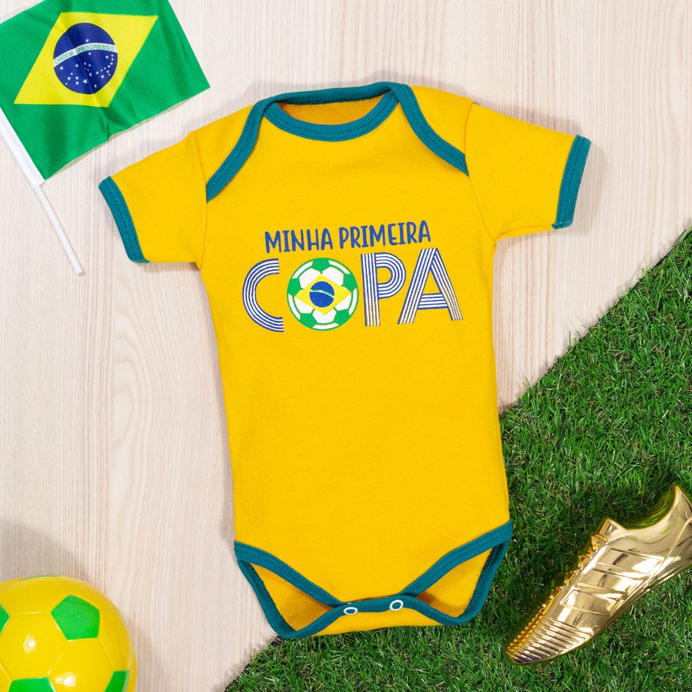 Body Bebê Copa do Mundo Brasil em Oferta na Shopee