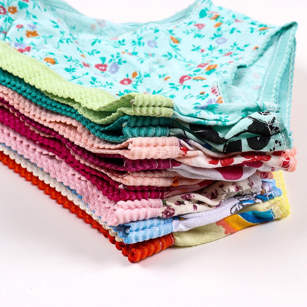 kit 15 Calcinha Tanga Tradicional Kids infantil estampada, de algodão com cós