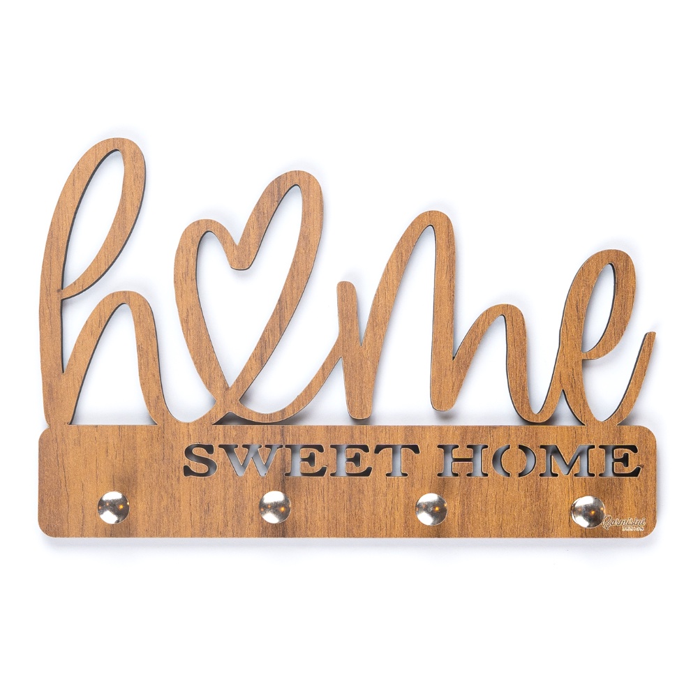 Porta Chave Parede home sweet home amadeirado Decoração em Oferta na Shopee