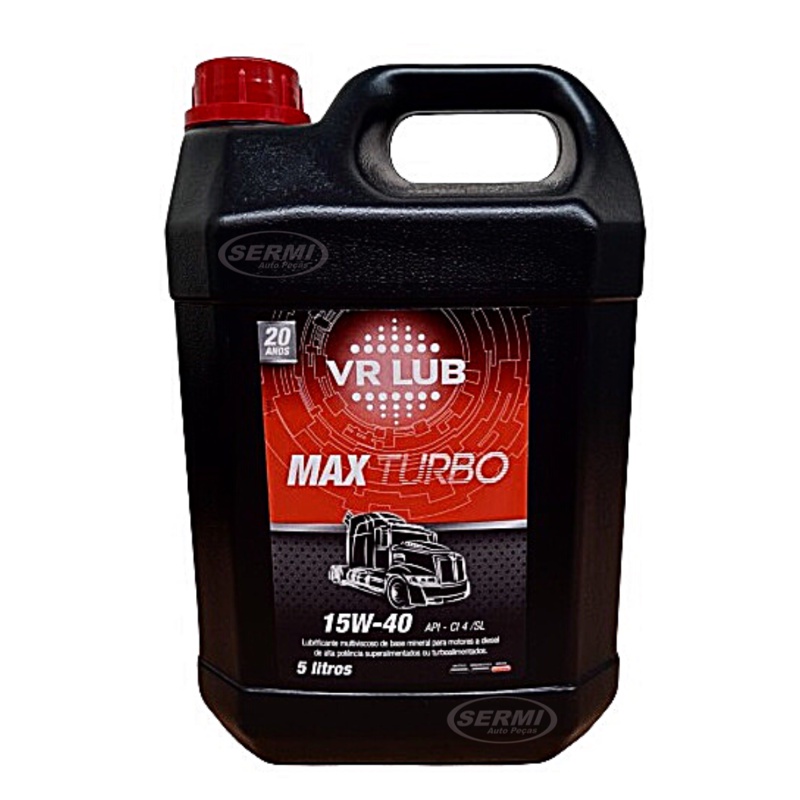 Óleo Lubrificante Diesel 15W40 VR Lub Max Turbo 5L Para Motores Turbo em Oferta na Shopee