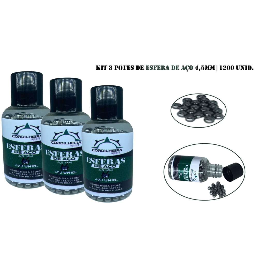 3 Potes de Esferas de Aço 1200 unidades 4,5mm em Oferta na Shopee