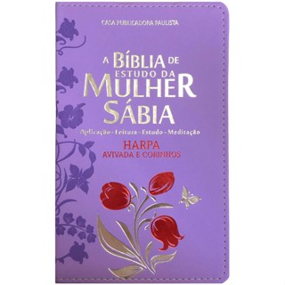 Bíblia de estudo da mulher sábia lilás - Letra Grande