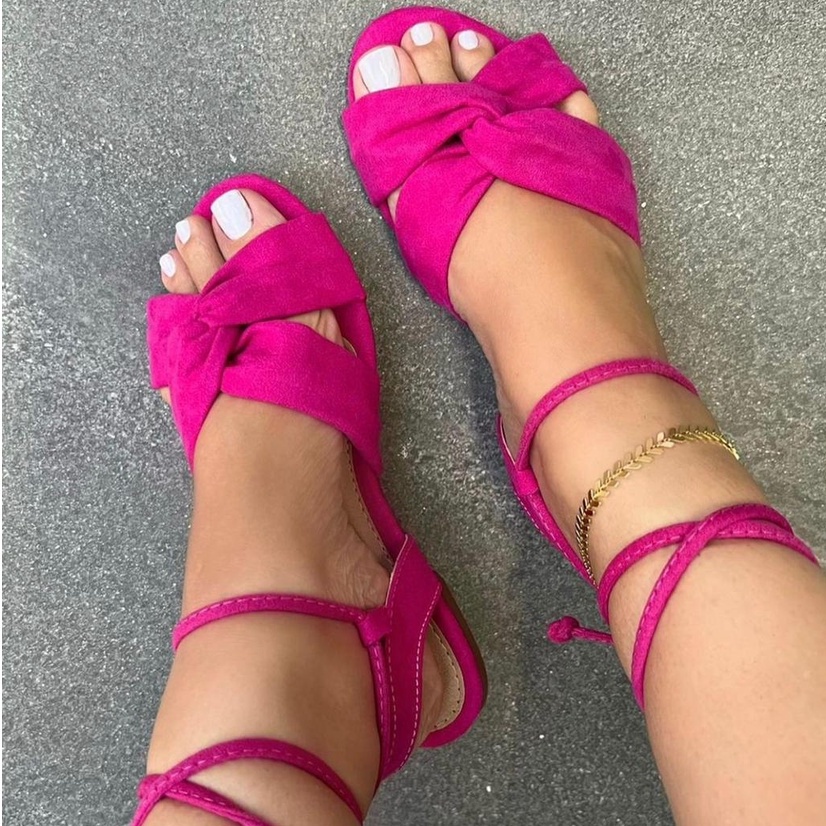 Sandália Rasteirinha Cruzada de Corda Confortavel Promoção Novo Na Promoção!