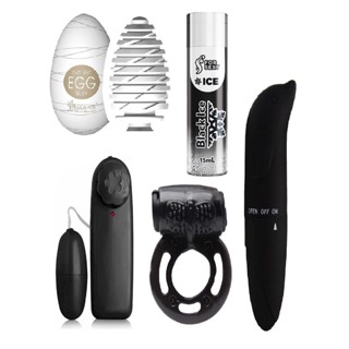 Kit Sex Shop Bullet + Anel Vibro + Golfinho + Egg Eroticos + Lubrificante Beijavel