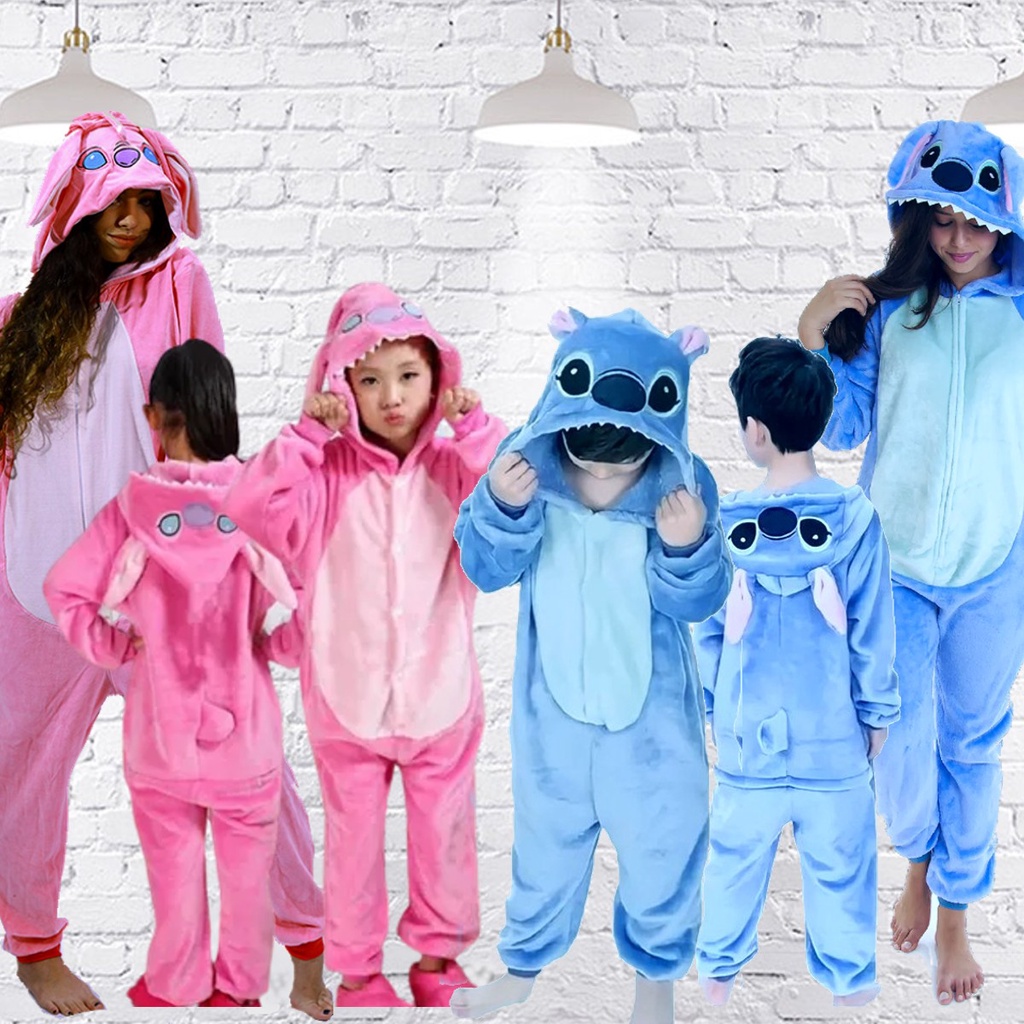 Pijama Kigurumi Stitch ou Angel personagem Disney