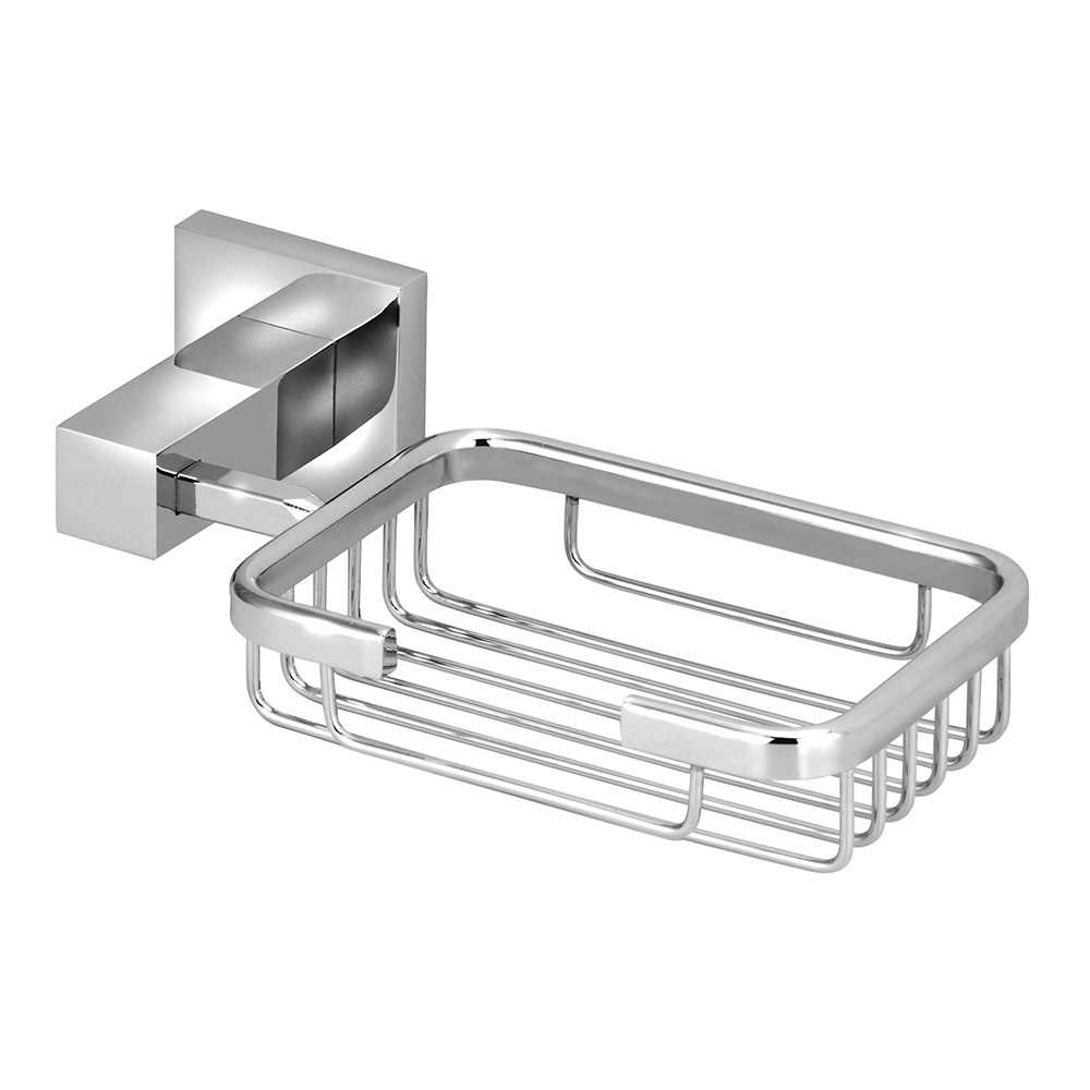 Kit Acessórios Quadrado Banheiro 100% Metal Cromado 5 Peças — imagem 2 de 2