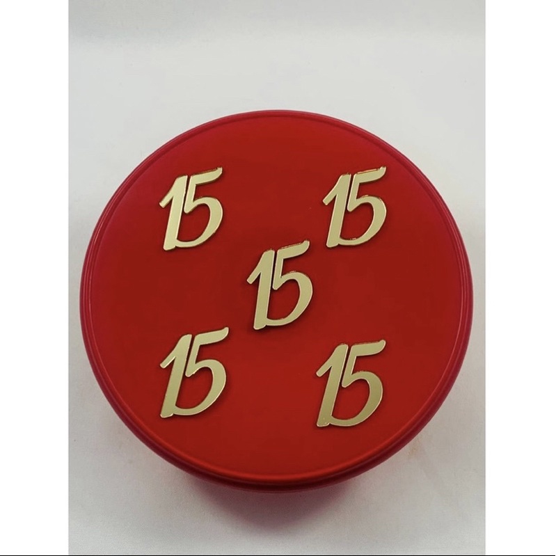 Aplique Número 15 3cm Acrílico Dourado Espelhado 2mm