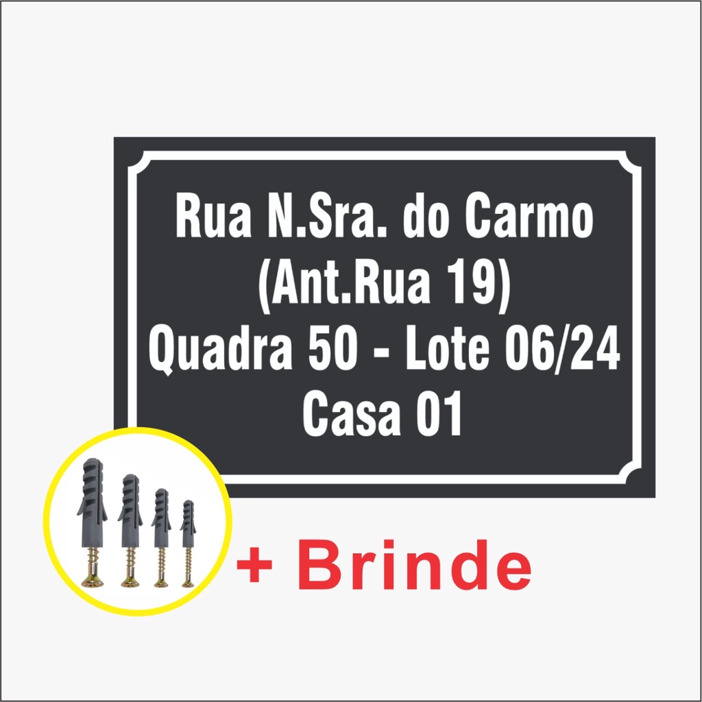 Placa De Endereço 30x20cm