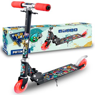 Patinete Dobrável E Ajustável 2 Rodas Estampa Poco Loko Kids