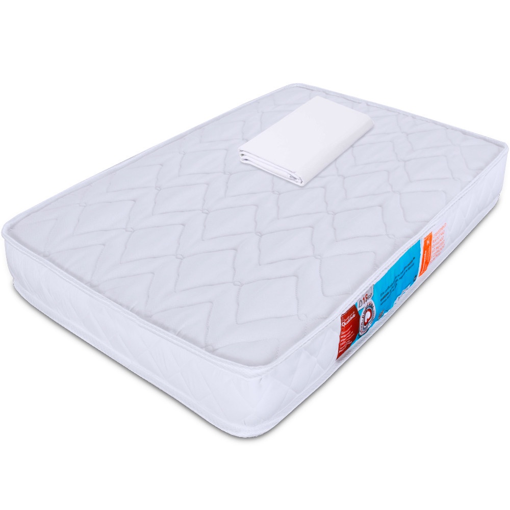 Colchão Para Mini Berço Desmontável Chiqueirinho Cercadinho 100x70x6cm + Lençol Avulso Antialérgico com Elástico Impermeável - BF Colchões