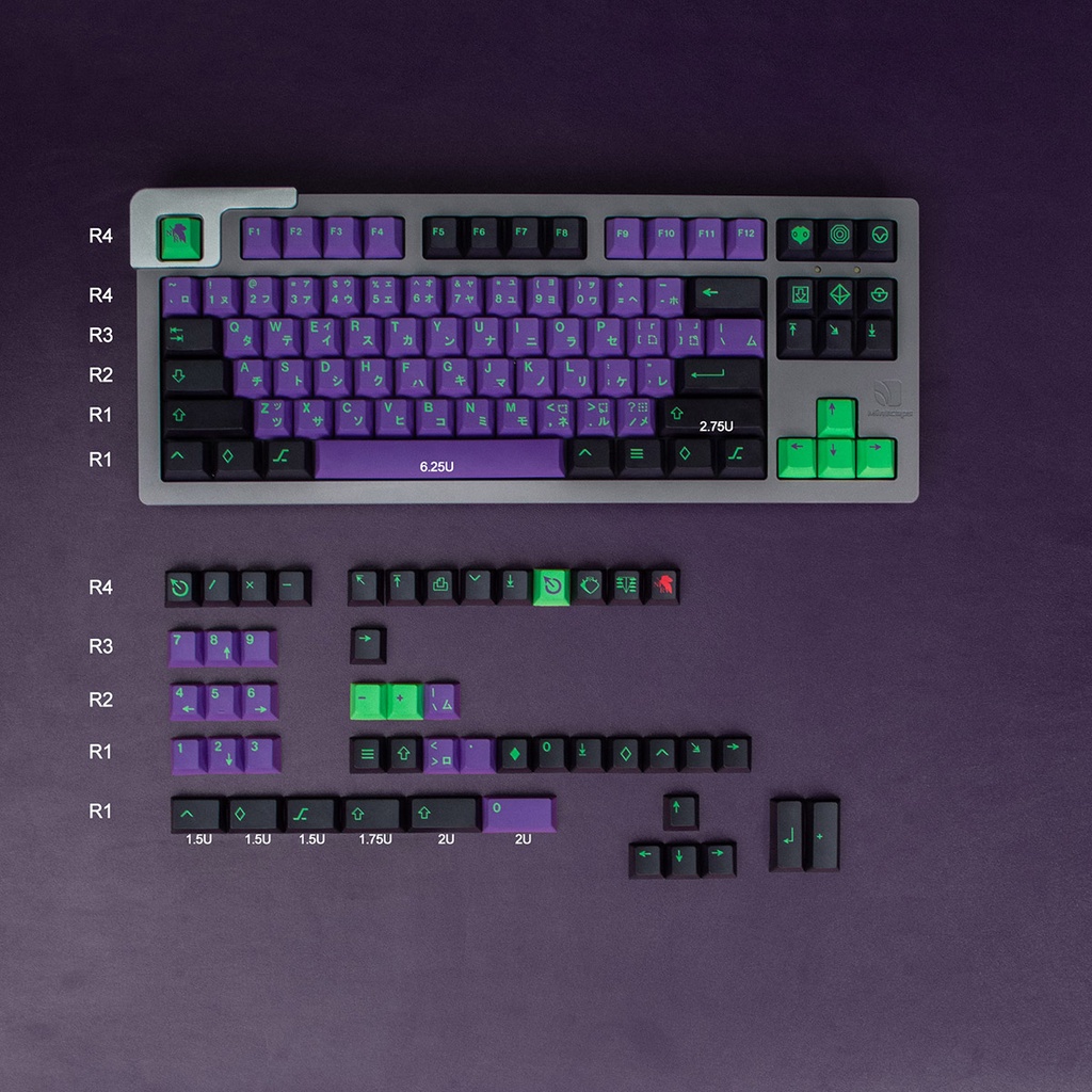 GMK EVA-01 PBT 136 Teclas Perfil De Cereja DYE-SUB Personalizado Interruptor Keycap Para Teclado Mecânico MX Com ISO Enter 6.25U 7U Barra De Espaço