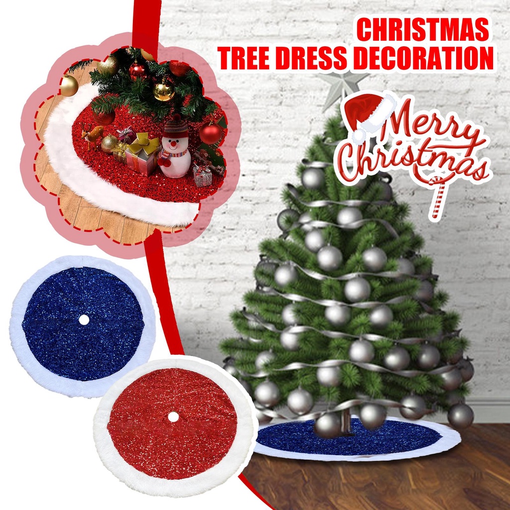 Saia Vermelha/Royal Azul Da Árvore De Natal Lantejola Ornamento | Shopee  Brasil