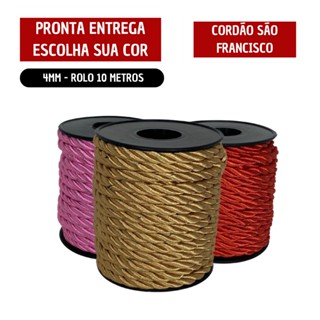 Cordão São Francisco 4mm - 10 Metros - Diversas Cores PROMOÇÃO