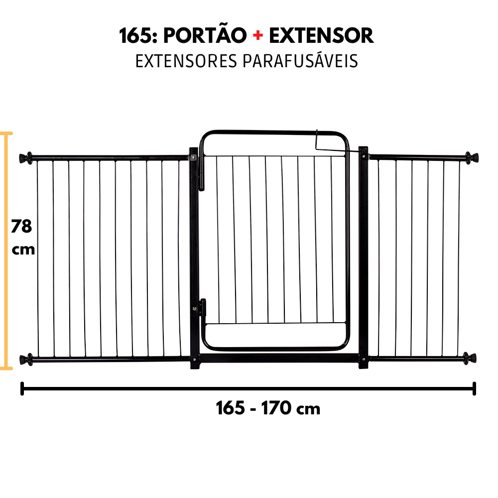 Grade De Porta Portão Proteção Cachorro Criança  165 a 170 Cm