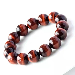 Pedra De Olho De Tigre Vermelho Natural Oração Contas De Círculo Único Pulseira Budista Vermelhas Yoga Joias De Meditação
