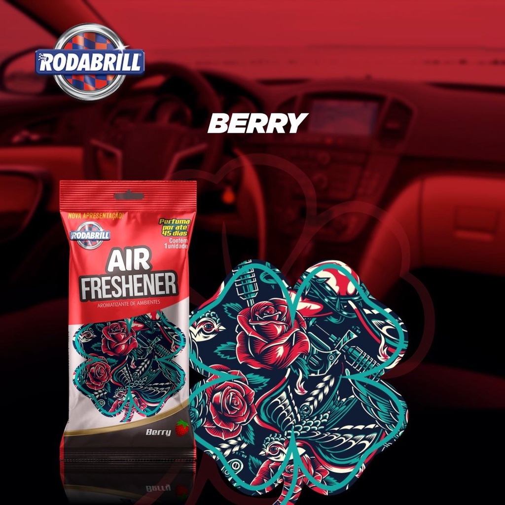 Sachet Folha Freshener "Berry / Morango" Rodabrill em Oferta na Shopee